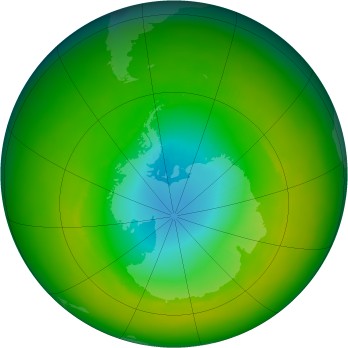 Antarctic ozone map for 1982-11